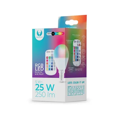 Obrázok produktu pre Žiarovka FOREVER LED RGB E14 5W RGB+W+DO ilumka