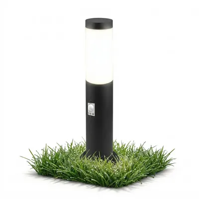 Produktbild von MasterLED Außenleuchte E27 IP44 mit Sensor Pollerleuchte 45cm Schwarz Wegeleuchte Gartenbeleuchtung Sockelleuchte