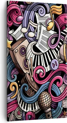 Produktbild von Bild auf Leinwand - Leinwandbild - Graffiti modern - 45x80cm - Wand Bild - Wanddeko - Wandbilder - Leinwanddruck - Bilder - Kunstdruck - Wanddekoration - Leinwand bilder - Wandkunst - PA45x80-4015