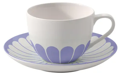 Produktbild von Villeroy & Boch Fleur Couleur Cappuccinotasse mit Untertasse 300 ml - Bleu
