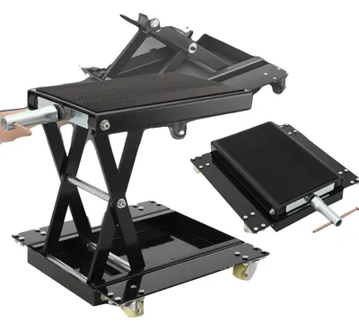 Productafbeelding van Motorhefbrug, draagvermogen 500 kg, verstelbare hoogte 120-390 mm, platformafmetingen 365×222 mm, antislip oppervlak, opvouwbaar met wielen