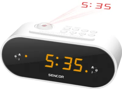 Produktbild von SENCOR SRC 3100 W  -Rádiobudík s projekciou času, PLL FM rádio, LED displej, Nastavenie jasu, alarm, budenie rádiom