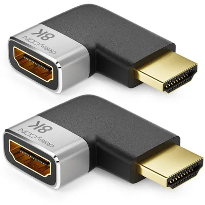 Produktbild von deleyCON 2 Stück HDMI 2.1 Adapter Kupplung, 8K@60Hz - Grau Schwarz