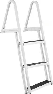 Obrázek produktu pro Odnímatelný přístavní žebřík 3 stupně - Lodní žebřík do 159 kg - 610x455x1225 mm - Robustní pomůcka pro šplhání