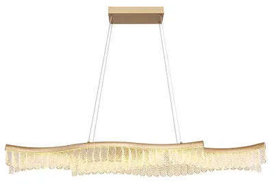 Immagine prodotto di Lampada a sospensione LED, oro, cristalli trasparenti, H 135 cm