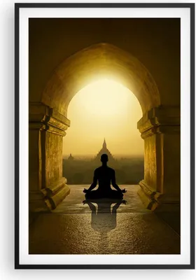 Produktbild von Gerahmtes Poster - Schwarzer Rahmen - Meditation Tempel Schatten - 61x91,5 cm - Wand Bild - Wanddeko - Wandbilder - Kunstposter - Wandposter - Bilderrahmen - Bilder - Kunstdruck - P2BPA61x91-4474