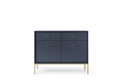 Produktbild von Kommode – Aufbewahrungsschrank – Kombikommode – Urban – Dunkelblau – 103.5 cm – 2-türige Kommode mit Schubladen und elegantem Stauraumdesign