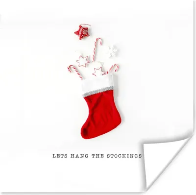 Produktbild von MuchoWow® Poster Weihnachten - Weihnachtsdekoration - Rot 75x75 cm - Wand Dekoration