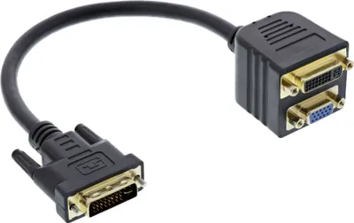 Zdjęcie produktu dla InLine 17301, DVI-I, DVI-I + VGA (D-Sub), Czarny