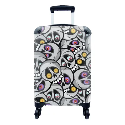 Produktbild von MuchoWow® Koffer Handgepäck Trolley Rollkoffer Kleine Reisekoffer mit 4 Rollen - Schädel - Muster - Augen - Cabin Size < 55x40x23 cm & 55x40x20 cm - Fotokoffer - Kabinenkoffer - Boardgepäck - Reise-Box - Reisekoffer - Reisegepäck - Koffer mit Bild - Trolley für Kinder