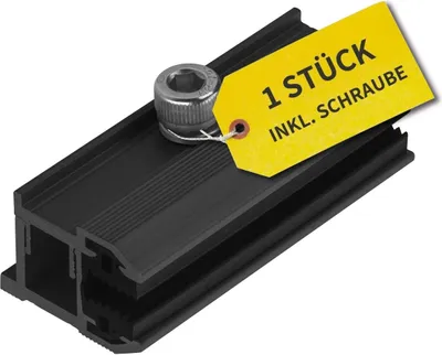 Produktbild von Laminatklemme Endklemme Klemme schwarz für Dünnschichtmodule Solar Photovoltaik