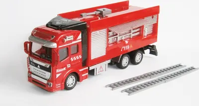 Produktbild von FEUERWEHRAUTO 19cm Feuerwehr Truck Auto Löschfahrzeug Spielzeug 09 (mit 2 Leitern)