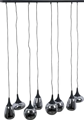 Produktbild von Hängeleuchte, Metall schwarz, Glas chrom bedampft, H 150 cm