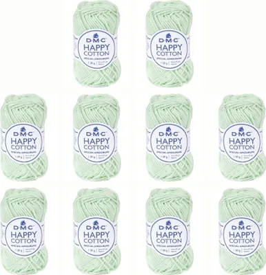 Zdjęcie produktu dla 10 motków DMC Happy Bawełna – miękka przędza ze 100% bawełny, nr 392 (kolor 783)