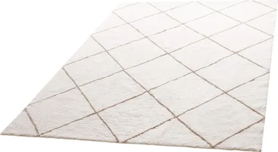 Produktbild von SucceBuy Kurzflor Teppich 3048 x 2438 mm, weicher Teppich für Wohnzimmer, Schlafzimmer und Arbeitszimmer, fusselfrei und mit rutschfester TPR-Unterseite, weiß