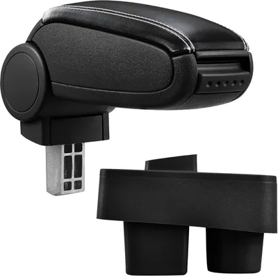 Produktbild von Armlehne Mittelarmlehne Leder Bezug Schwarz / Weiß für Skoda Fabia 2 II 2007-