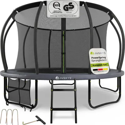 Produktbild von Juskys Trampolin SkyBounce L Ø 366 cm mit Sicherheitsnetz & Leiter
