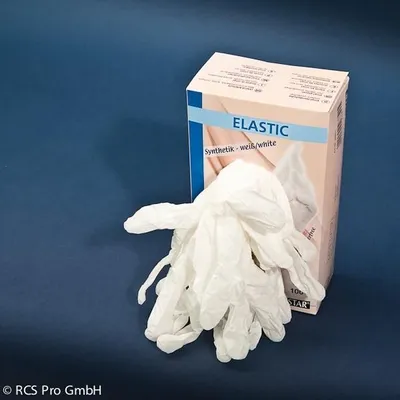 Produktbild von HYGOSTAR unisex Einmalhandschuhe ELASTIC weiß Größe M 100 St.