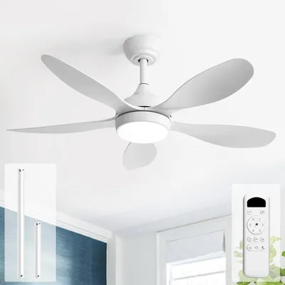 Plafondventilator mit Licht, 107 cm, DC-Motor, Fernbedienung, 6 Stufen