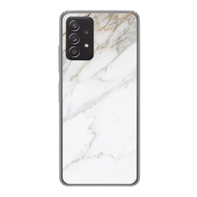 Produktbild von MuchoWow® Handyhülle Schutzhülle Hülle für Samsung Galaxy A33 5G Marmor - Stein - Weiß - Gold - Marmoroptik - Stein - Luxus Silikon Softcase Handy Hülle - Kartenhalter