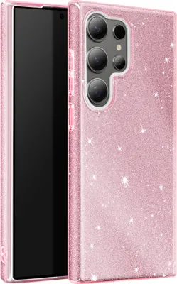 Immagine prodotto di Avizar, Custodia in silicone scintillante per Samsung S24 Ultra - ultrasottile e antiurto, rosa