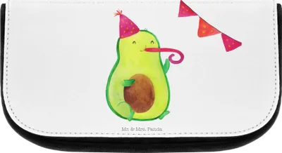 Produktbild von Mr. & Mrs. Panda Organizer Avocado Party - Weiß - Geschenk, Kulturbeutel, kosmetiktäschchen, Happy Birthday, schmink, Geburtstag, Kosmetikbeutel, Necessaire, Genießen