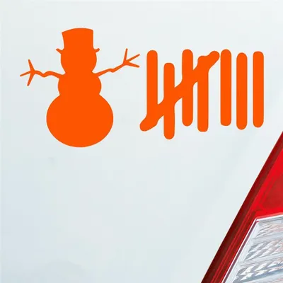 Produktbild von Auto Aufkleber Strichliste Liste Schnee Winter Snowman 15x8 cm Orange Sticker Heckscheibenaufkleber