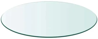 Produktbild von Runde Glas-Tischplatte - Ersatz Tischplatte/Schutz - Gehärtetes Glas 50 cm Durchmesser - 8 mm stark - Blau