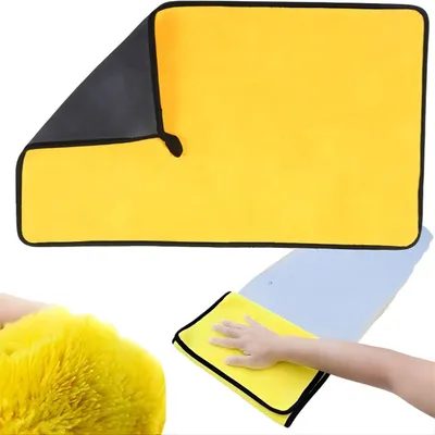 Obrázek produktu pro Mikrovláknový ručník na auto - Žlutá/Šedá 60x90 cm KP39103