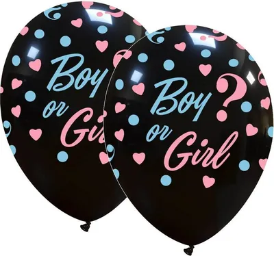 Produktbild von 6 schwarze Luftballons für die Babyparty Boy or Girl 30cm