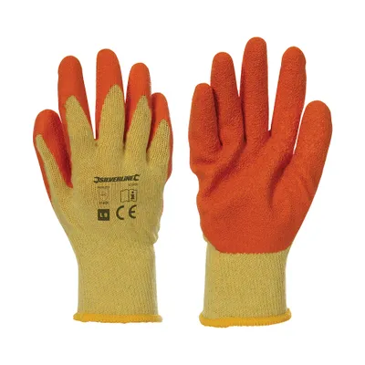 Produktbild von Silverline - Latex-Bauarbeiterhandschuhe, 12 Paar Größe L 9