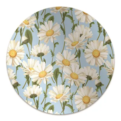 Produktbild von Rundmatte - Stuhlunterlage Bürostuhlunterlage - Rund Ø 100 cm - Bodenmatte - Fußmatte - Kamillenblumen