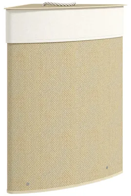 Zdjęcie produktu dla Kosz na pranie z bambusa, prostokątny, pojemność 55 litrów | Kolor: naturalne drewno | Wymiary: 35x35x60 cm