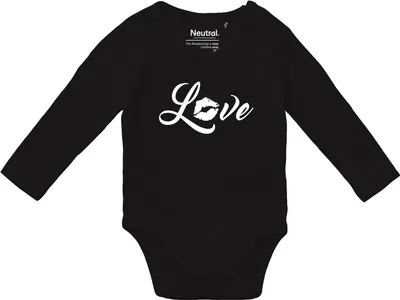 Produktbild von Huuraa Baby Body Love Kuss 80 Black  Baumwolle Fairtrade Langarmbody Geschenkidee