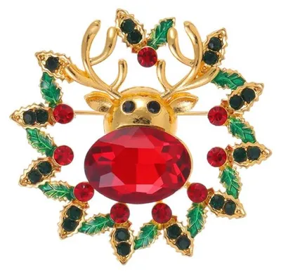 Productafbeelding van Omgoods - Vintage Strass Elanden Broche voor Vrouwen