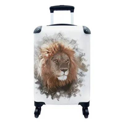 Produktbild von MuchoWow® Koffer Handgepäck Trolley Rollkoffer Kleine Reisekoffer mit 4 Rollen - Löwe - Farbe - Farben - Cabin Size < 55x40x23 cm & 55x40x20 cm - Fotokoffer - Kabinenkoffer - Boardgepäck - Reise-Box - Reisekoffer - Reisegepäck - Koffer mit Bild - Trolley für Kinder