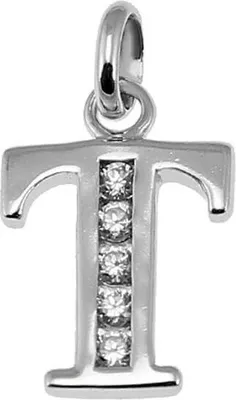 Produktbild von 925 Sterling Silber Einhänger Ketten Anhänger Buchstabe mit Zirkonia T 5140