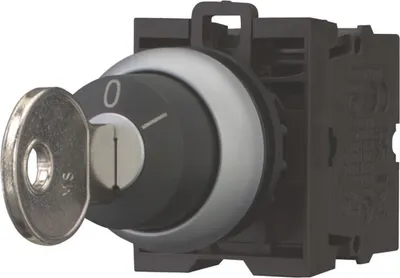 Obrázok produktu pre Eaton M22-WRS/K11, Kľúčom ovládaný spínač, Plast, Čierna, Chróm, IP66, 29,7 mm, 29,7 mm