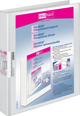 Immagine prodotto di VELOFLEX 4143196 10 VELOFLEX   Präsentationsringbücher 4-Ringe weiß 4,0 cm DIN A4