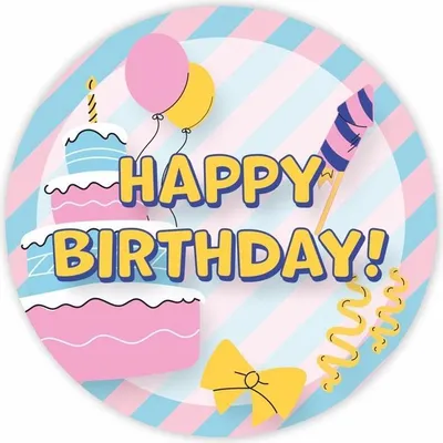 Produktbild von Geburtstagsaufkleber - Happy Birthday 01