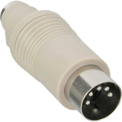 Produktbild von InLine Tastatur-Adapter, 5pol DIN-Stecker auf PS/2 Buchse, 5pin DIN male, PS/2, Weiß