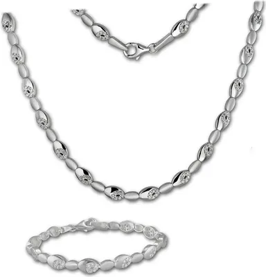 Produktbild von SilberDream Schmuck Set Collier Armband Damen Zirkonia weiß Silber D2SDS444W