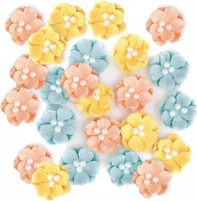 Produktbild von Pastellfarbene Papierblumen, 4 cm, 24 Stück – Dalprint