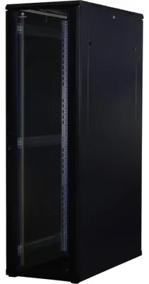 Produktbild von Rockstable 42 HE 19" Serverschrank mit Glastür, Freistehendes Gestell, 42U, 800 kg, Sperrschloss, Ablageschienen, Verstellbare Füße