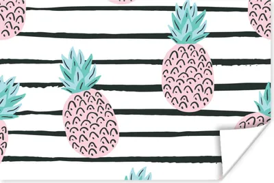 Produktbild von MuchoWow® Poster Sommer - Ananas - Muster 90x60 cm - Schlafzimmer