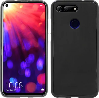 Produktbild von cofi1453® Silikon Hülle Basic kompatibel mit HONOR VIEW 20 Case TPU Soft Handy Cover Schutz in Schwarz