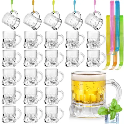 25er Set 30 ml Plastik-Shotgläser mit Kette, wiederverwendbar