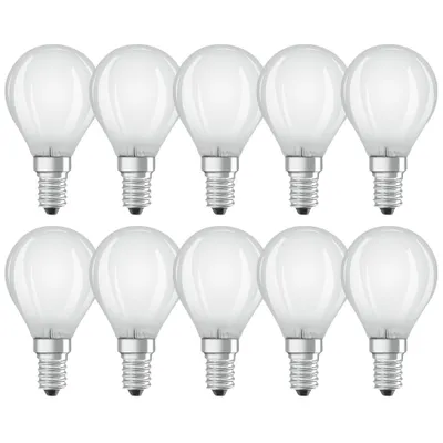 Produktbild von 10 x Osram LED Filament Leuchtmittel Tropfen P45 2,5W = 25W E14 matt 250lm Neutralweiß 4000K