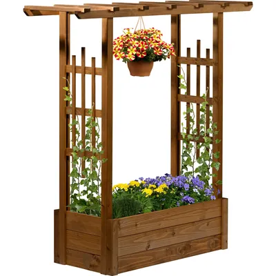 Produktbild von dobar Pflanzkasten "Pergola" aus Holz, Braun