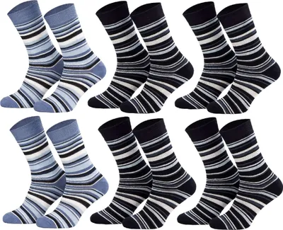 Produktbild von Tobeni 6 Paar Kindersocken mit Frotteefutter Thermo Socken für Jungen und Mädchen, Farbe:2x Jeans 4x Marine, Grösse:27-30